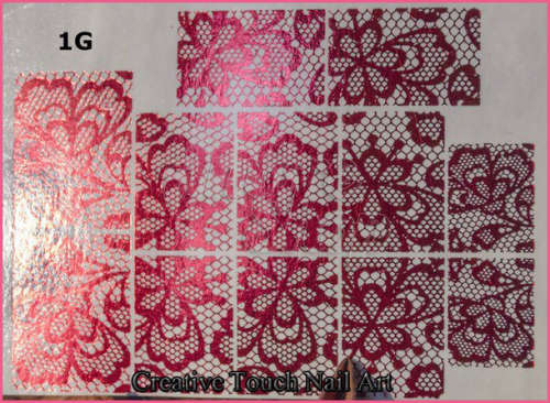 MAX SLIDERS - HOLOGRAPHIC NAIL ART WATER SLIDER - LACE DESIGN