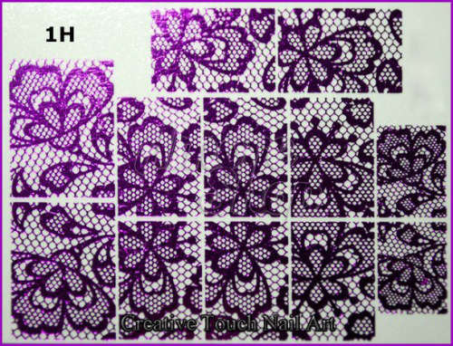 MAX SLIDERS - HOLOGRAPHIC NAIL ART WATER SLIDER - LACE DESIGN