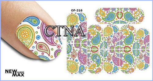 MAX SLIDERS - NAIL ART WATER SLIDER - PAISLEY PATTERN