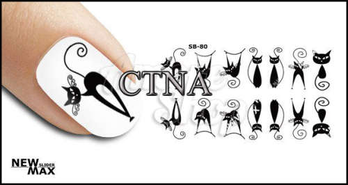 MAX SLIDERS - NAIL ART WATER SLIDER - BLACK CAT