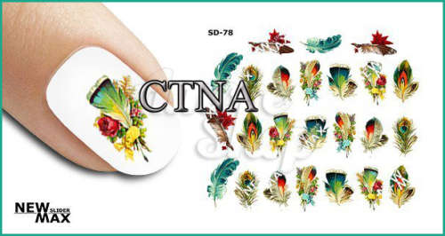 MAX SLIDERS - NAIL ART WATER SLIDER - FEATHER