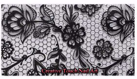 NAIL ART - TRANSFER FOIL - 120 X 4 CM - WHITE LACE STYLE