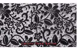 NAIL ART - TRANSFER FOIL - 120 X 4 CM - BLACK LACE STYLE