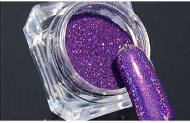 Purple - Laser Chrome Holographic Color Effect Nail Art Pigment Powder - 1.5 g Jar