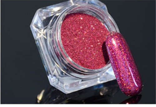 Rose - Laser Chrome Holographic Color Effect Nail Art Pigment Powder - 1.5 g Jar