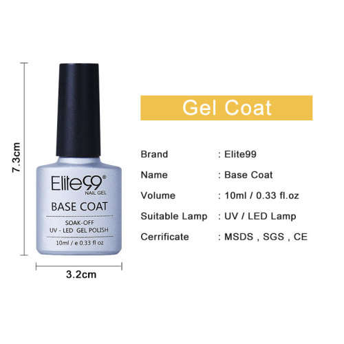 ELITE99 SOAK OFF UV/LED GEL  - 10ML BASE COAT