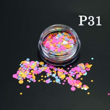 NAIL ART: MINI JAR - NAIL ART MIXED ROUND CONFETTI