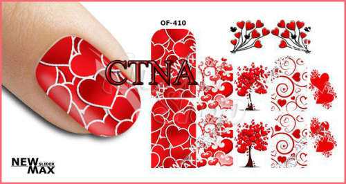 MAX SLIDERS - NAIL ART WATER SLIDER - HEARTS