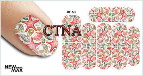 MAX SLIDERS - NAIL ART WATER SLIDER - STARFISH & SEASHELLS