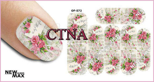 MAX SLIDERS - NAIL ART WATER SLIDER - FLOWERS