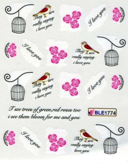 NAIL ART - WATER TRANSFER - BIRDS