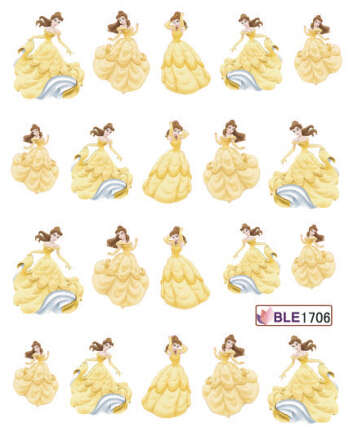 NAIL ART - WATER TRANSFER DECALS - PRINCESS