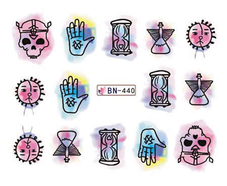 NAIL ART - WATER TRANSFER DECALS - SYMBOLS