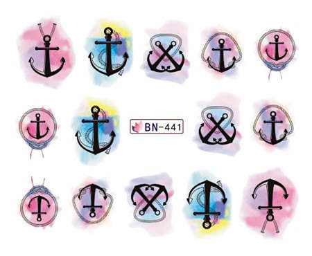NAIL ART - WATER TRANSFER DECALS - ANCHOR