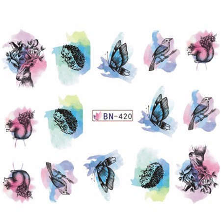 NAIL ART - WATER TRANSFER DECALS - BUTTERFLY