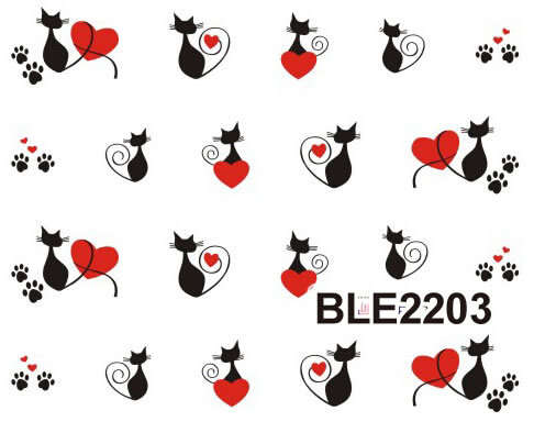 NAIL ART - WATER TRANSFER DECALS - CATS