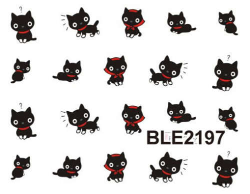 NAIL ART - WATER TRANSFER DECALS - CATS