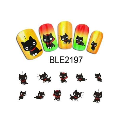 NAIL ART - WATER TRANSFER DECALS - CATS