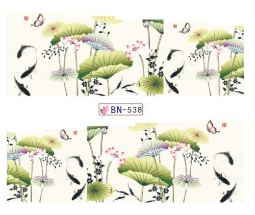 NAIL ART - WATER TRANSFER DECALS - JAPANESE GARDEN