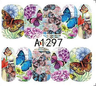 NAIL ART - WATER TRANSFER DECALS - BUTTERFLY