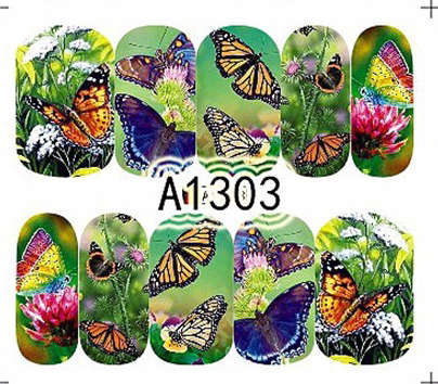 NAIL ART - WATER TRANSFER DECALS - BUTTERFLY