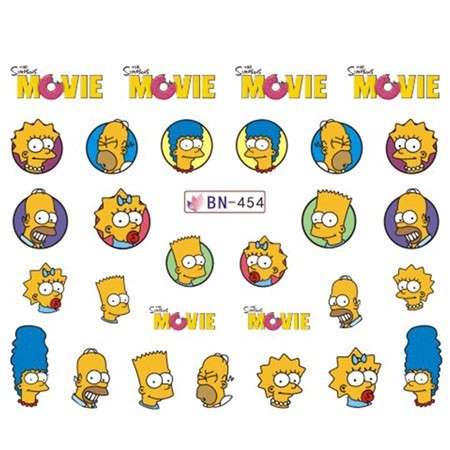 NAIL ART - WATER TRANSFER DECALS - THE SIMPSONS