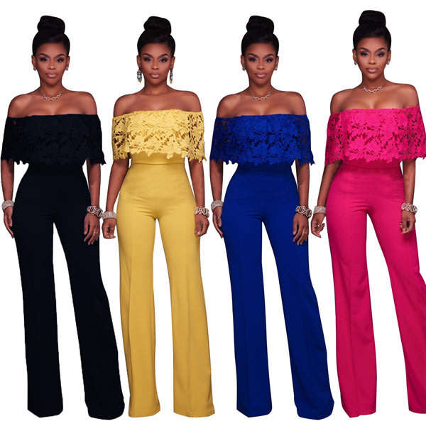 JUMPSUIT/JUMPSUITS/LACE JUMPSUITS/PINK JUMPSUITS/OFF SHOULDER JUMPSUIT/WIDE LEG JUMPSUITS