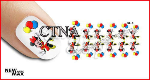 NAIL ART - Water Transfer Nail Decals Minnie Sliders For Nails
