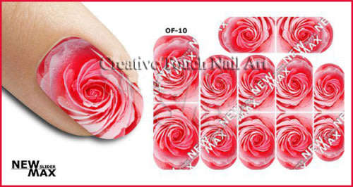 NAIL ART - Water Transfer Nail Decals Rose Sliders For Nails