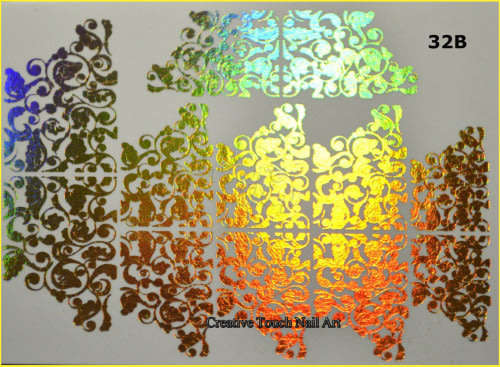 NAIL ART - Water Transfer Nail Decals Holographic Sliders For Nails