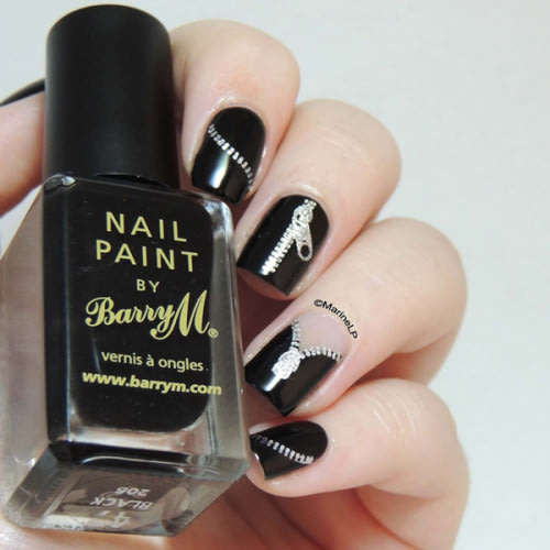 NAIL ART - Silver Zipper Water Transfer Nail Art