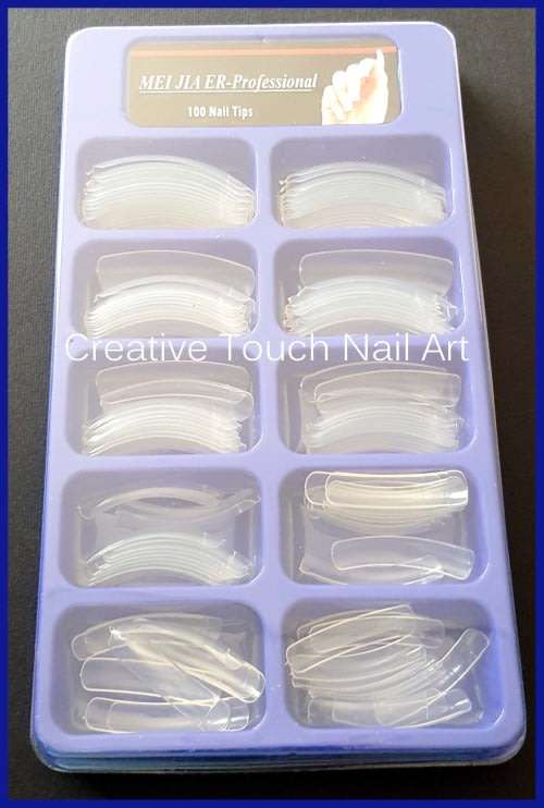 NAIL TIPS - 100 Extra Length Clear False Nail Tips
