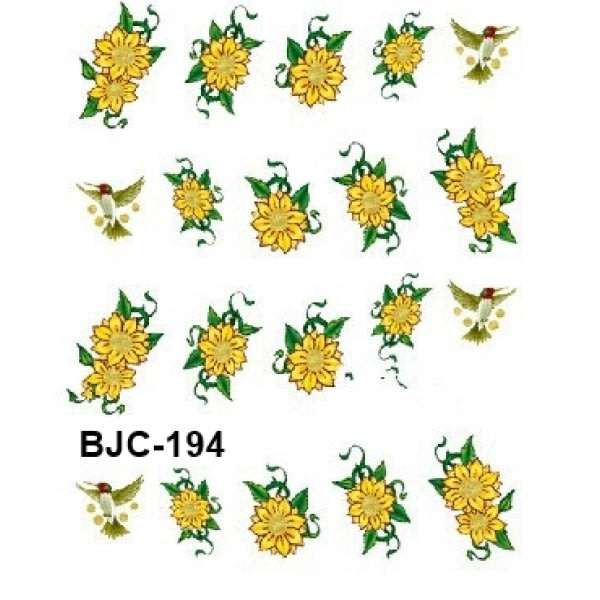 NAIL ART - Sunflower Water Transfer Glitter Nail Art