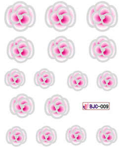 NAIL ART - Pink Flower Water Transfer Glitter Nail Art