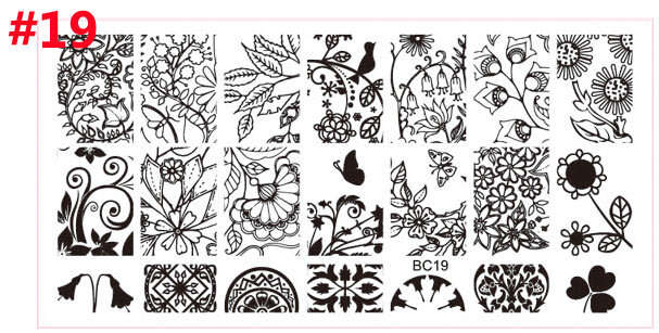 NAIL ART STAMPING - Nail Art Stamping Plate BC19
