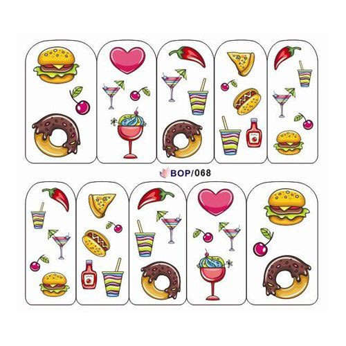 NAIL ART - Donuts Water Transfer Nail Art