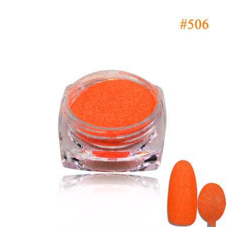 NAIL ART - Neon Orange Nail Art Sugar Glitter Dust