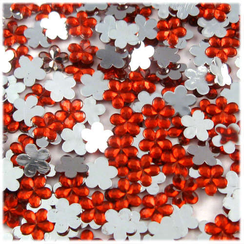 NAIL ART - Flat Back Red Flower Rhinestones For Nail Art