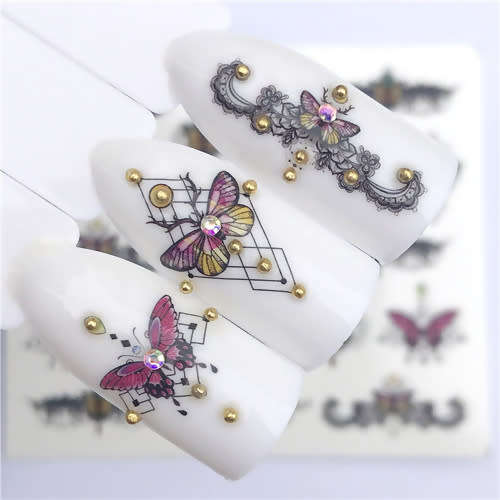 NAIL ART - Water Transfer Decals Butterfly Nail Art Sliders - 3087