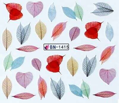 NAIL ART - Water Transfer Decals Leaves Nail Art Sliders - BN1415