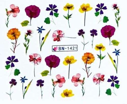 NAIL ART - Water Transfer Decals Nail Art Sliders Flowers - BN1421