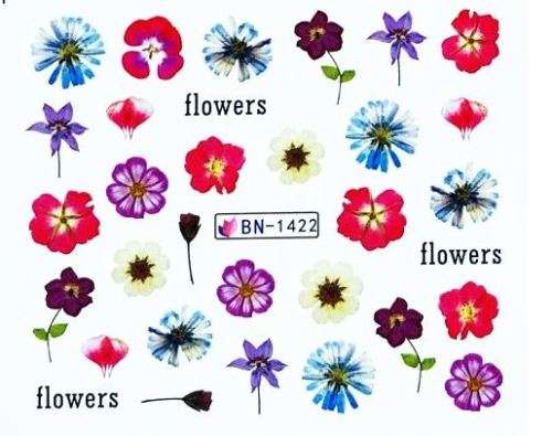 NAIL ART - Water Transfer Decals Nail Art Sliders Flowers - BN1422