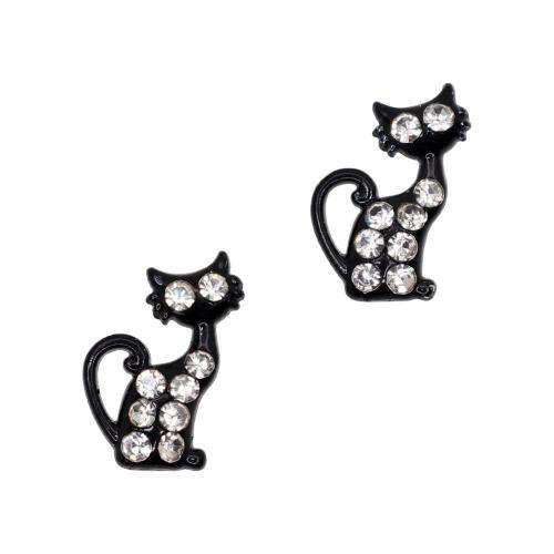 NAIL ART - Black Cat Rhinestone Nail Art Charm