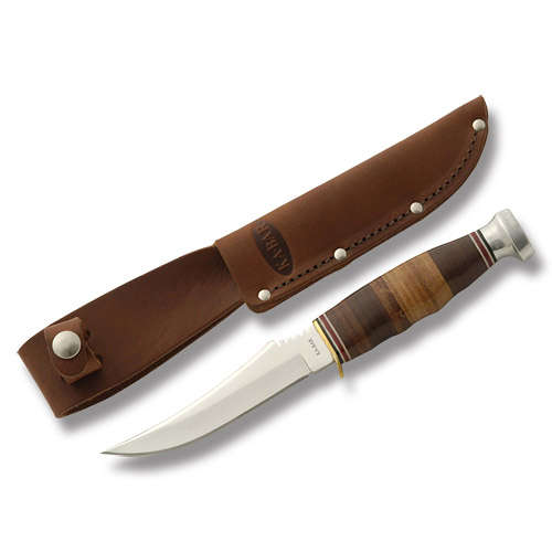 New Ka-Bar Skinner Hunting Knife #1233 Leather Handle   (* FREE SHIPPING SPECIALS)