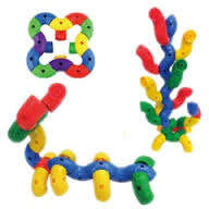 Educational plastic interlocking construction toy