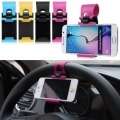 Steering grip cell phone holder