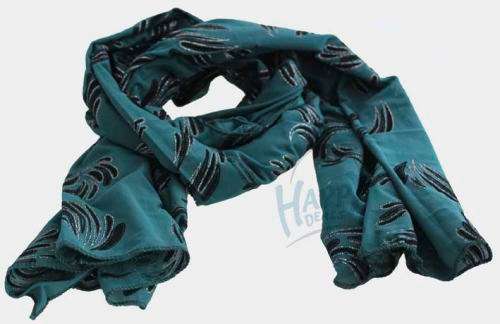 Black, green and silver scarf