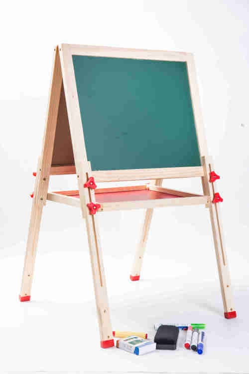 Double sided educational white board black board