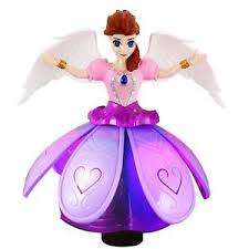 Rotating LED lights and music angel girl toy