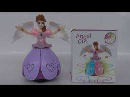 Rotating LED lights and music angel girl toy
